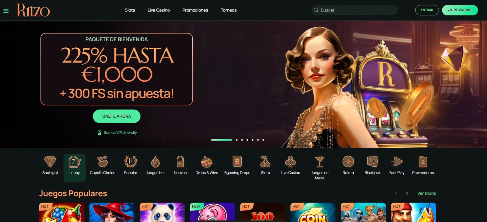 Ritzo Casino skärmdump