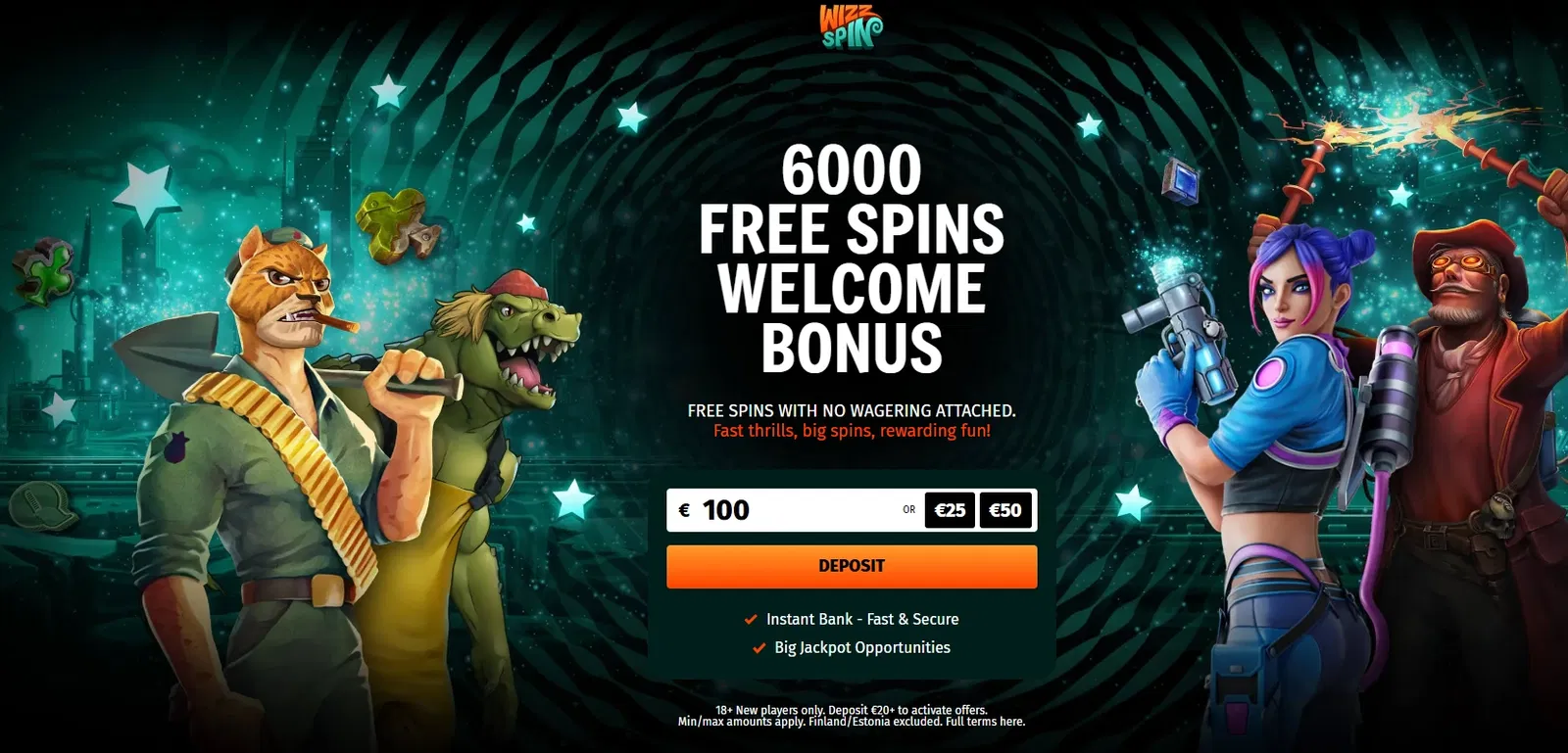 Wizz Spin Casino skärmdump