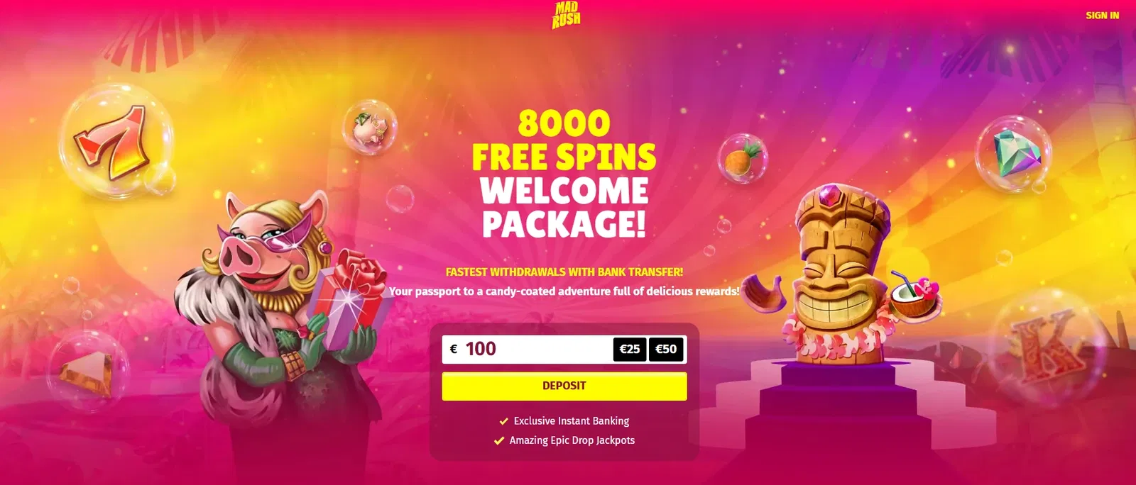 Mad Rush Casino skärmdump